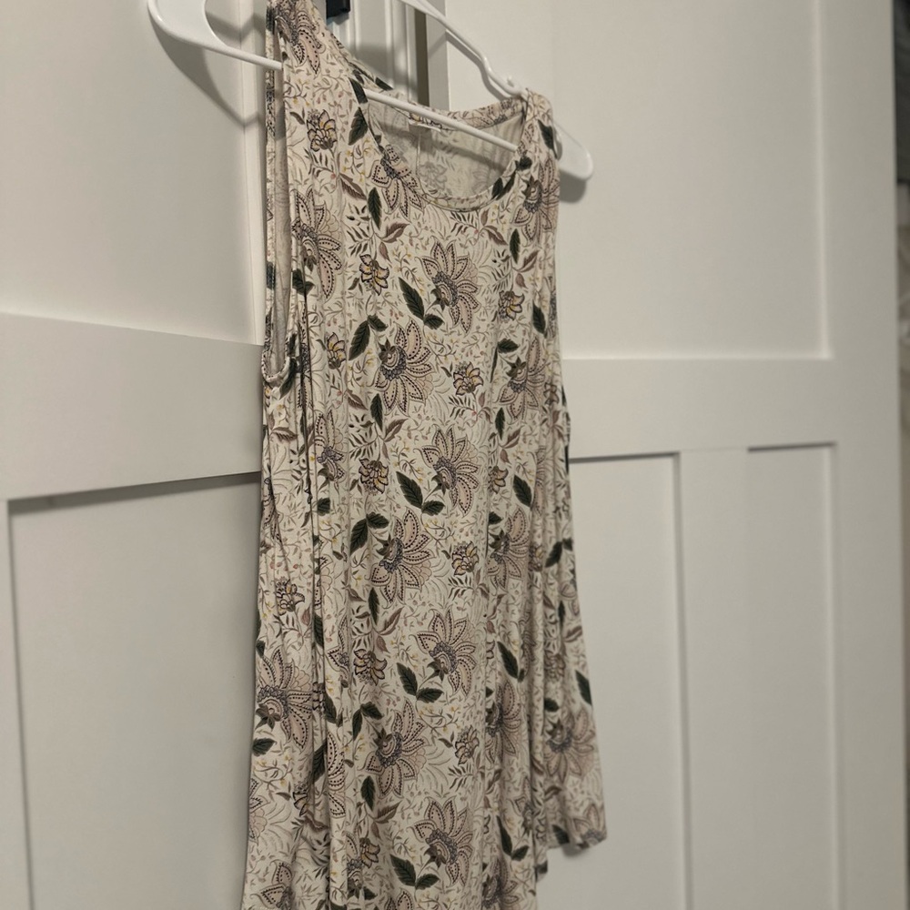 Old Navy Floral Print Top - Cream and Gray